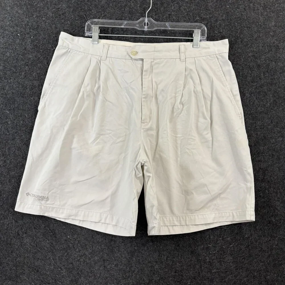Columbia Shorts Men's 38 White Pleated 8